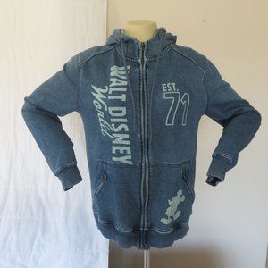 Disney World Denim Blue Zip Up Hoodie
